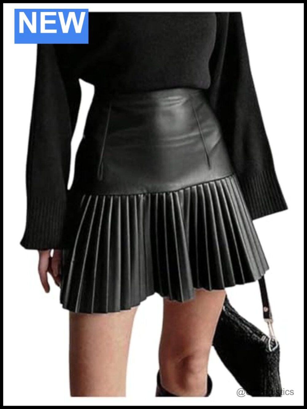 Women's PU Leather High Waisted Pleated Mini Skirt Club Party Night Out